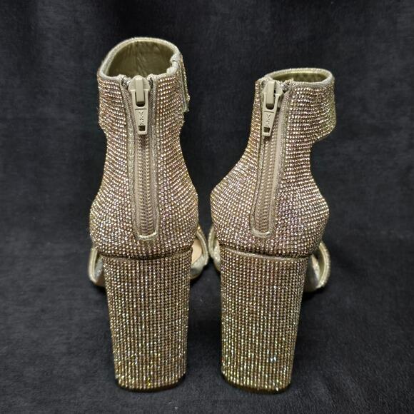 Gianni Bini Silver Chellsie Glitter Platform Dress Sandals High Heels - Picture 7 of 11